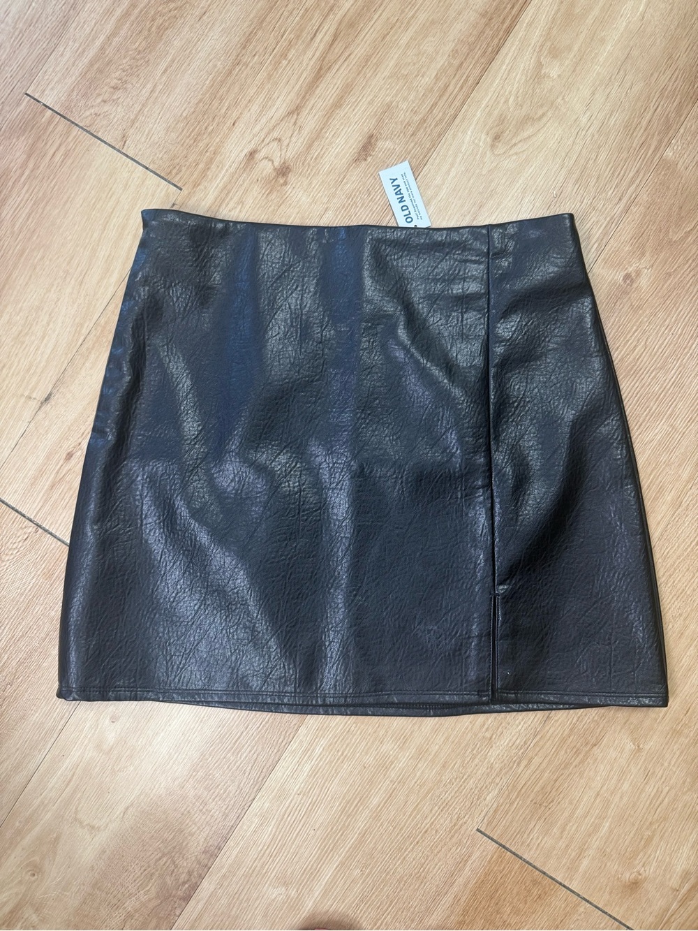Old Navy Black Faux Leather Mini Skirt